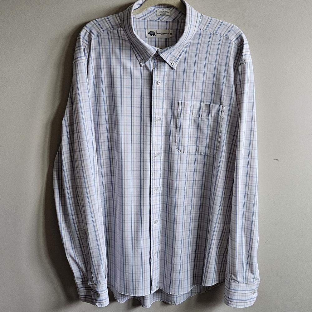 Onward Reserve Performance Plaid Button-Up Dress Shirt - Size XXL Tailored-Fit